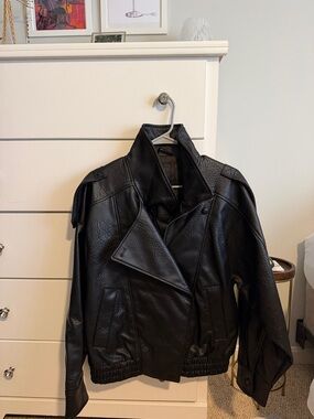 Zara Black Faux Leather Jacket